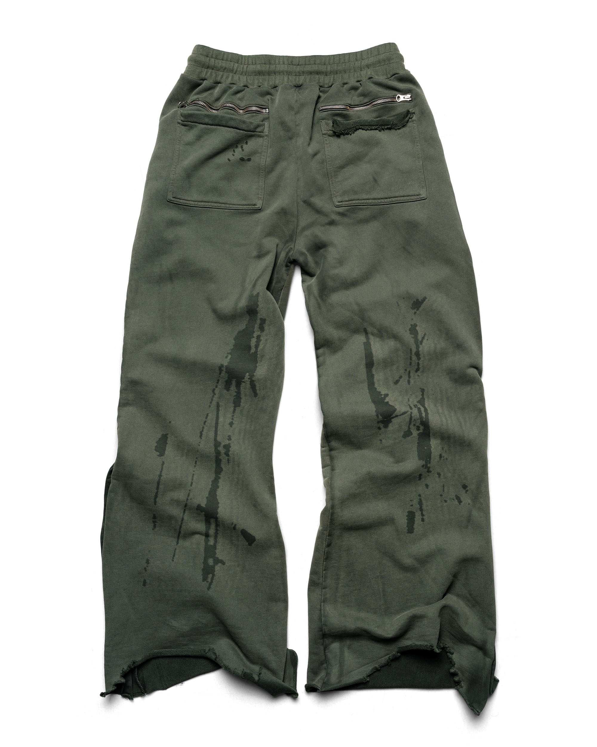 Green Faded Track Sweatpants