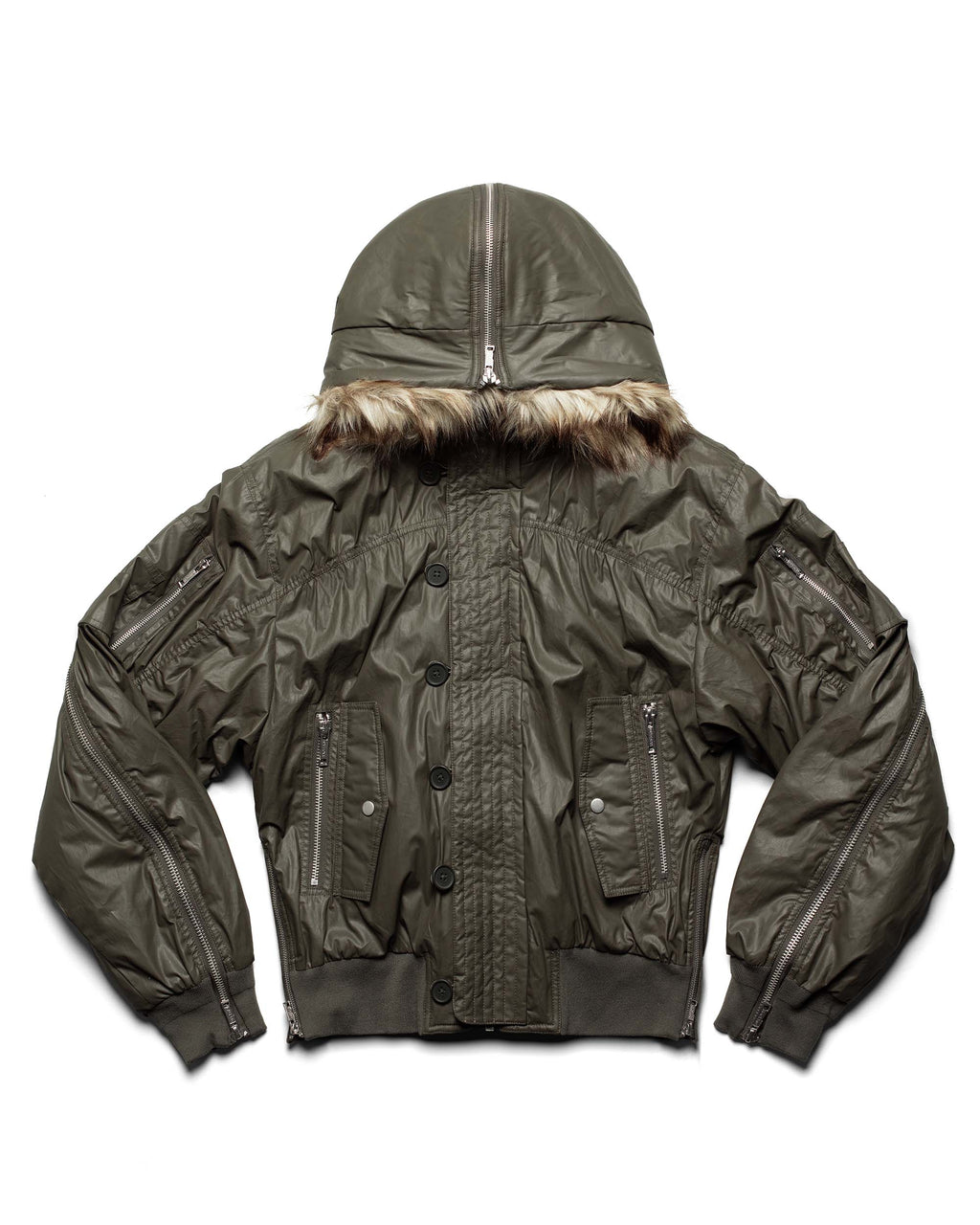 Green Waxed Aviator Bomber
