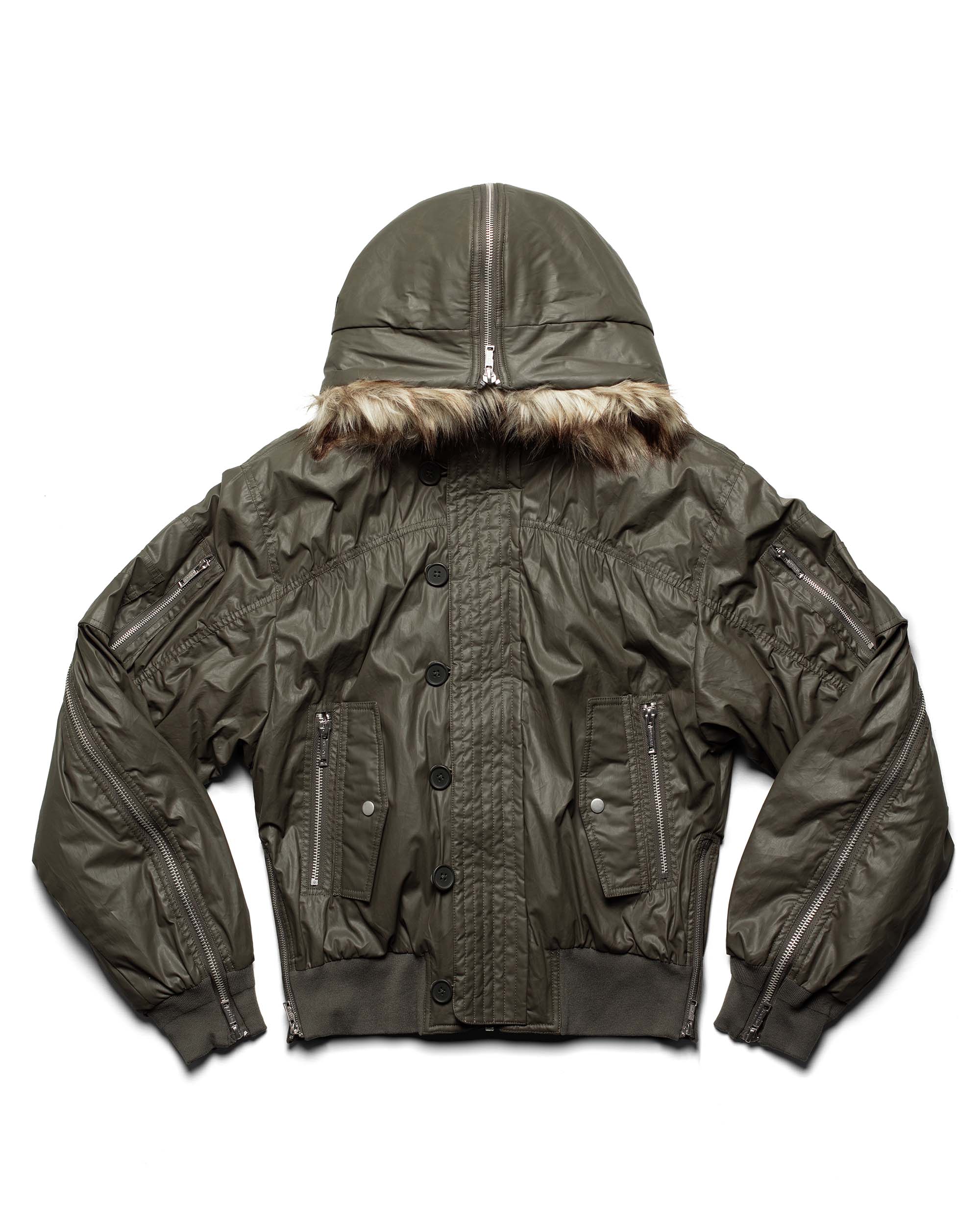 Green Waxed Aviator Bomber