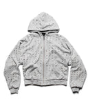 Grey Eyelet Hoodie