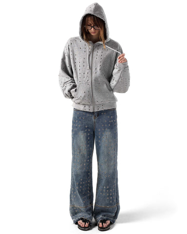 トップス M TO R BIG EYELET STUCK HOODIE Just Hoods By AWDis JHA021 - Men's 80/20 Heavyweight Cross