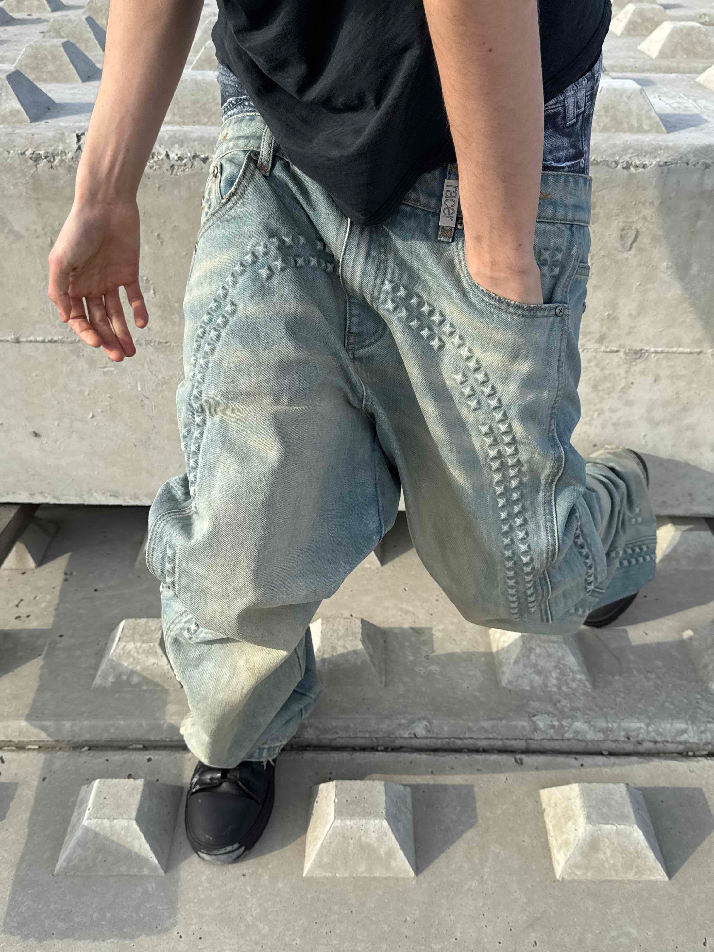 Pyramid Embossed Denim – Racer Worldwide