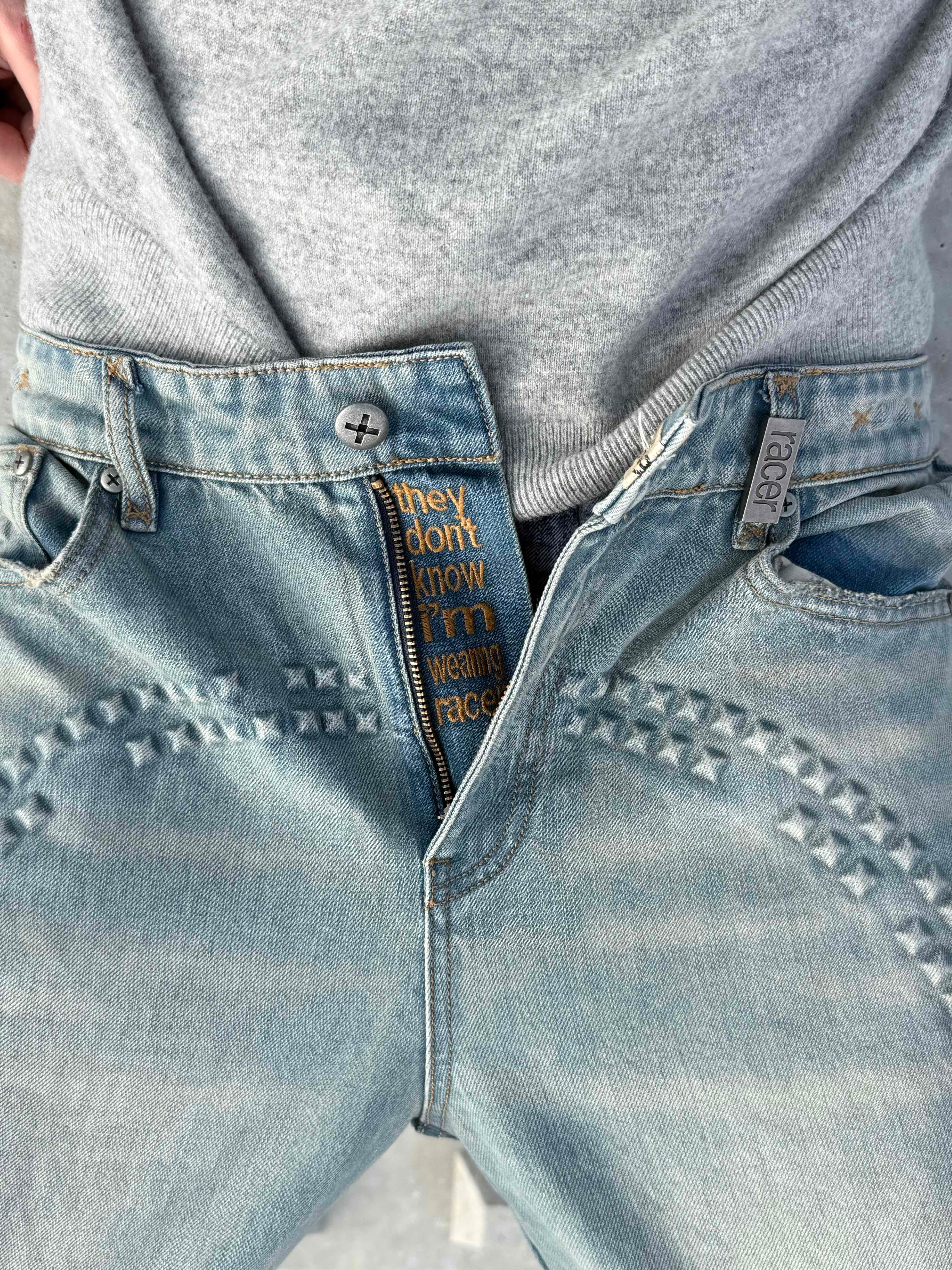 Pyramid Embossed Denim – Racer Worldwide