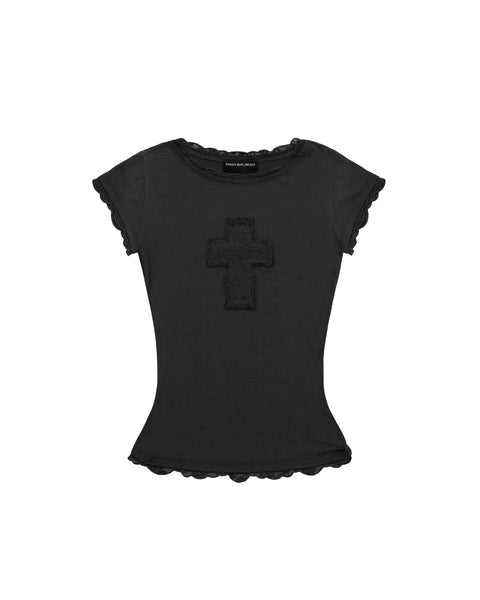 Lace Cross Baby Tee