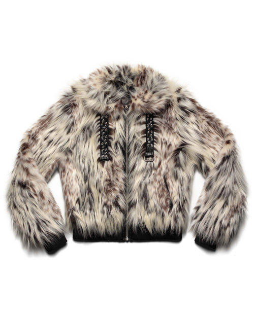 Snow Lynx Fur Bomber