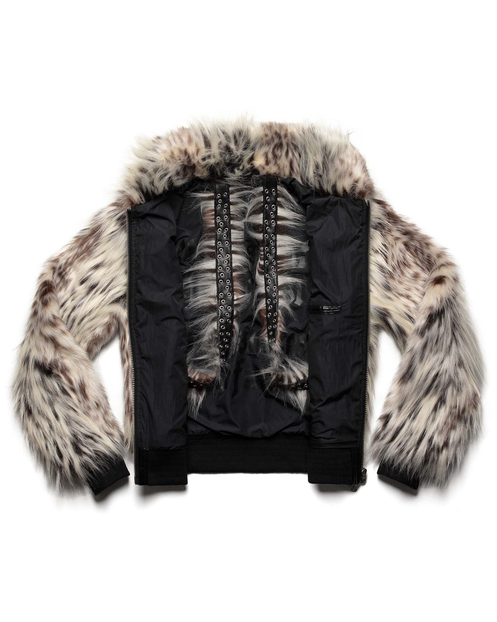 Snow Lynx Fur Bomber