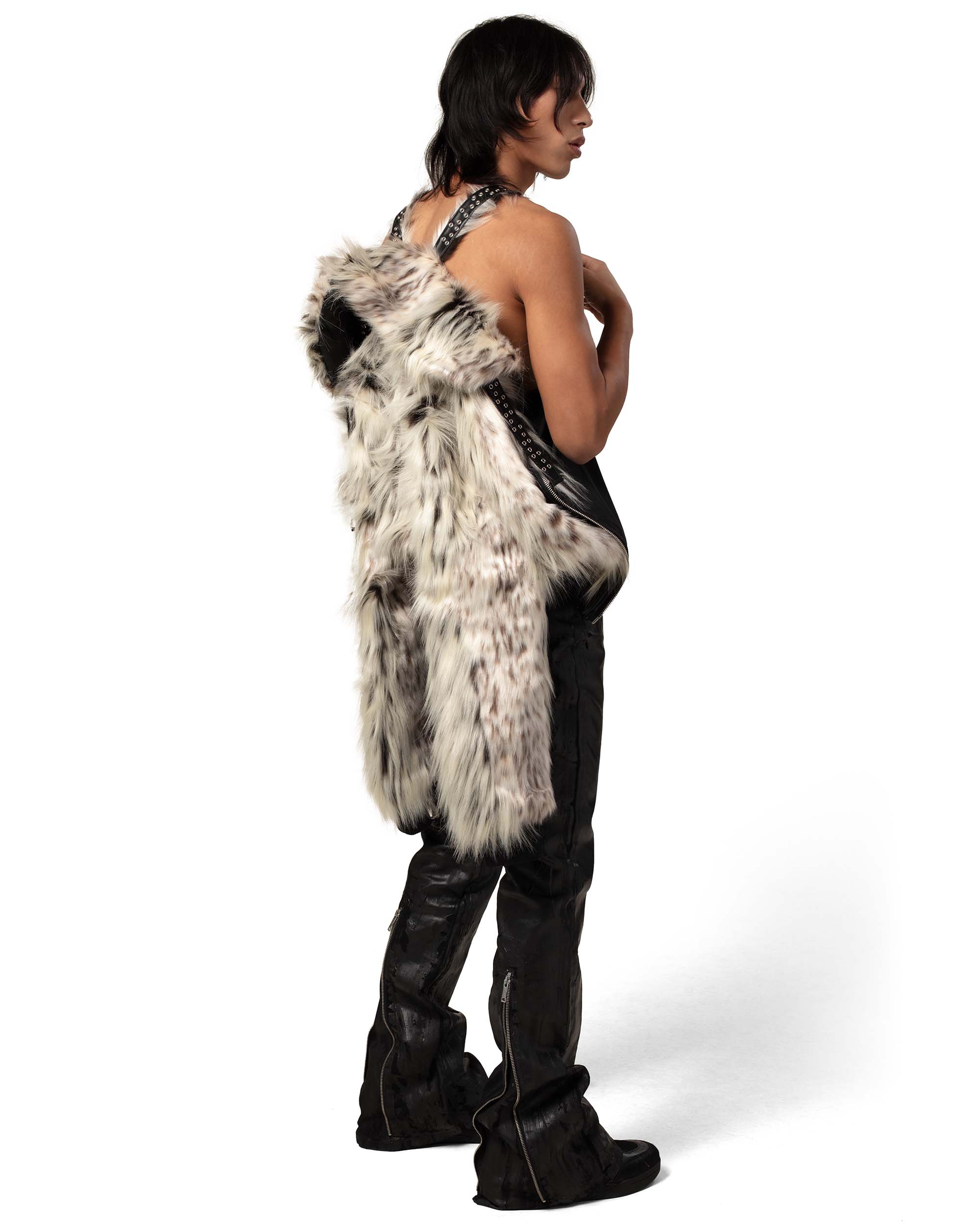 Snow Lynx Fur Bomber