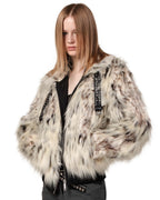 Snow Lynx Fur Bomber