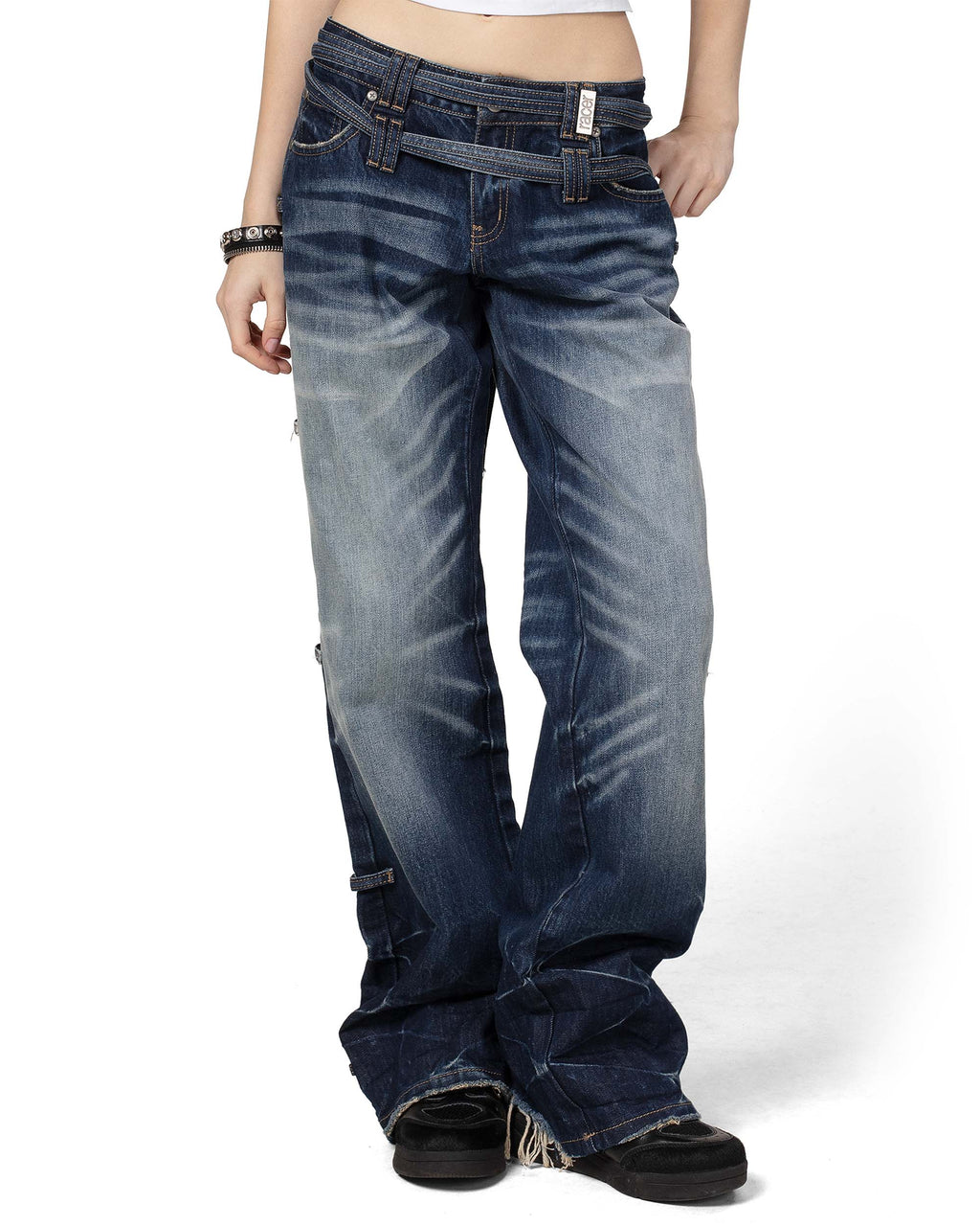 Dark Blue Transformer Track Denim