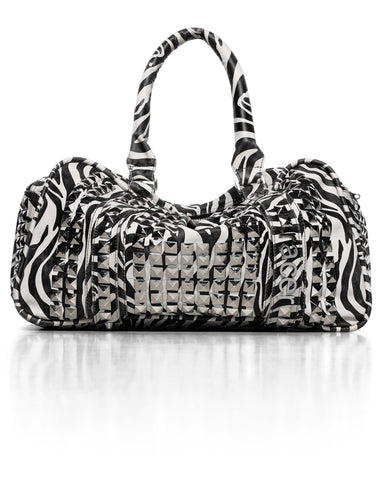 Zebra Studded Leather Bag – Racer Worldwide