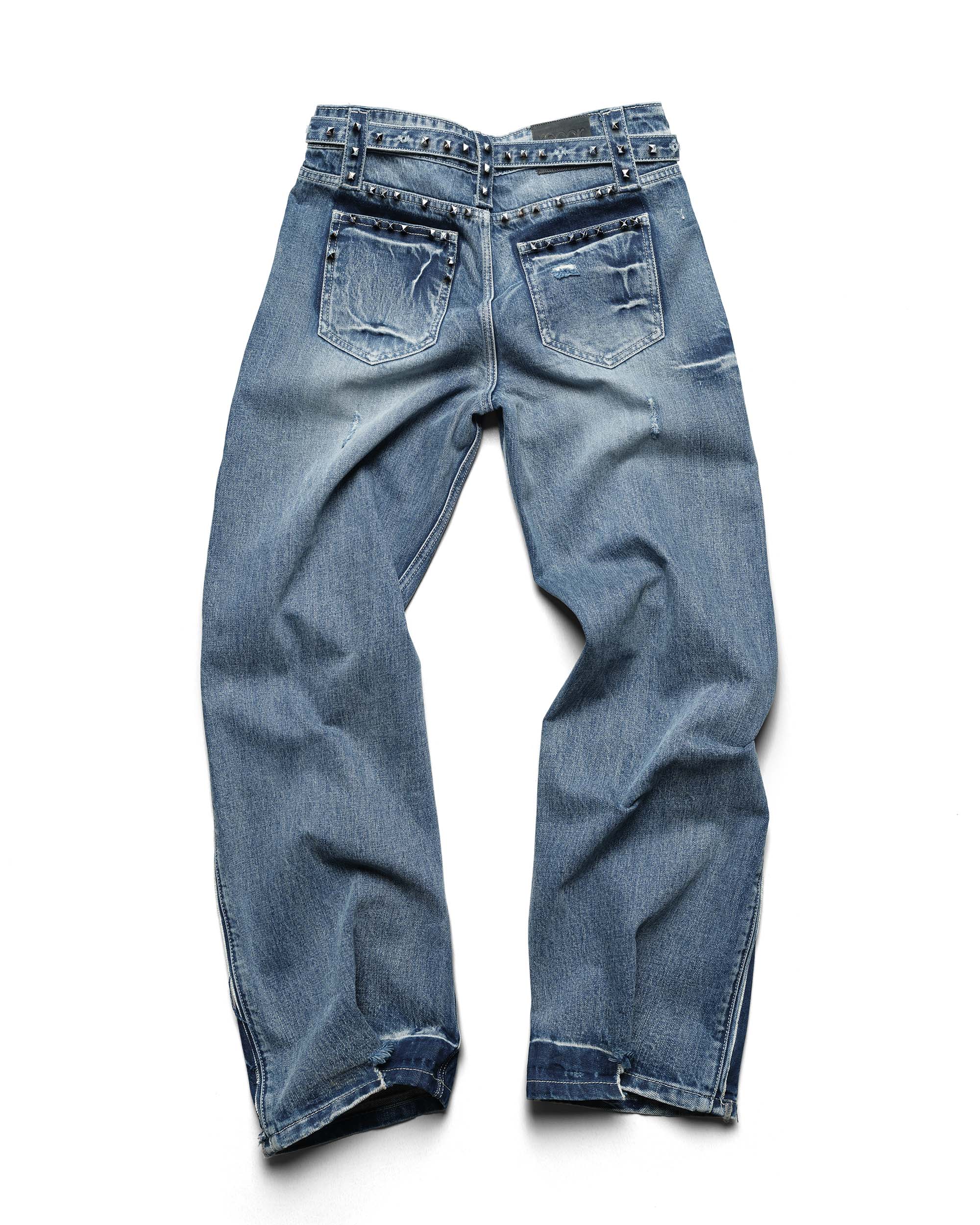 Bleached Studded Denim – Racer Worldwide