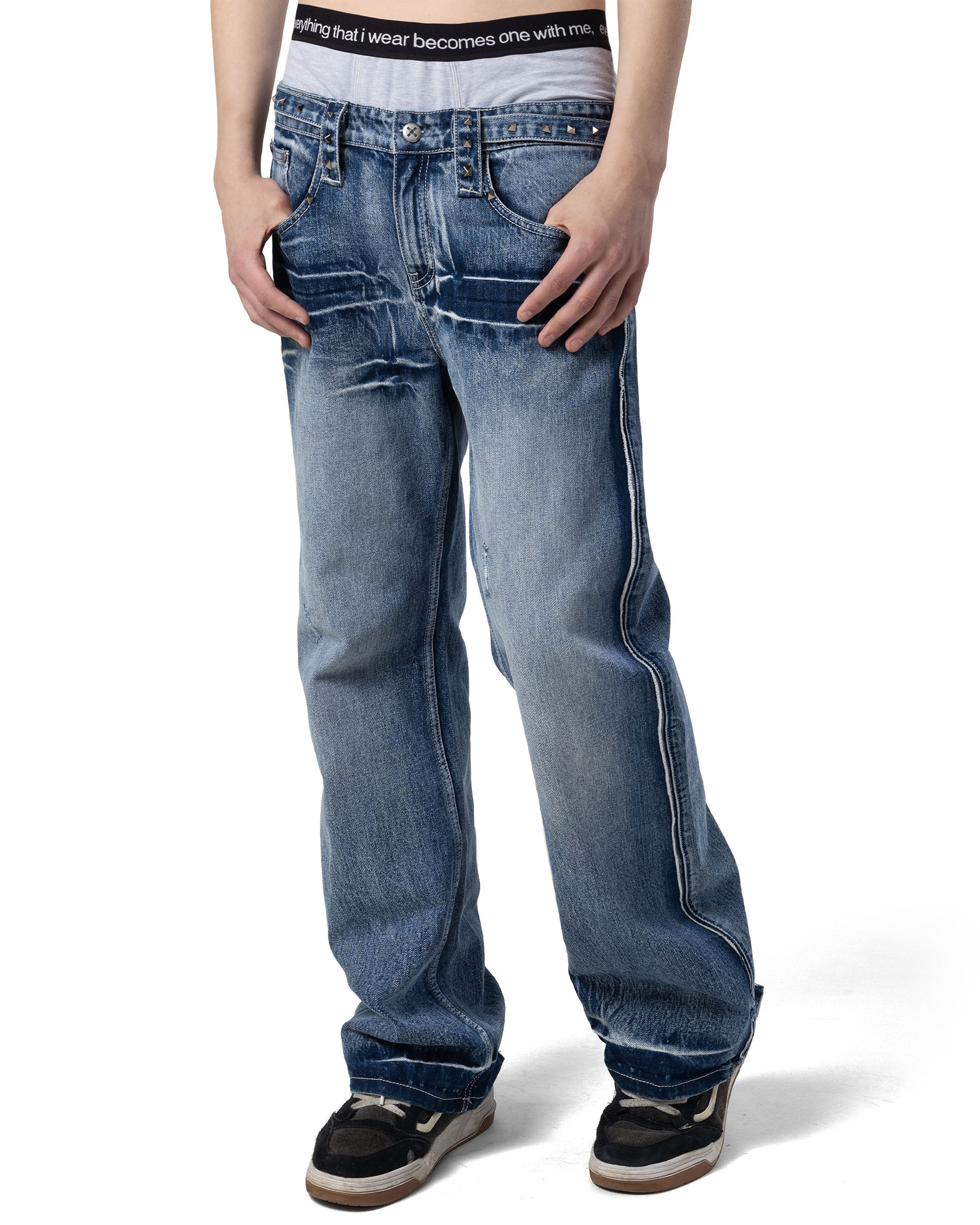 Bleached Studded Denim – Racer Worldwide