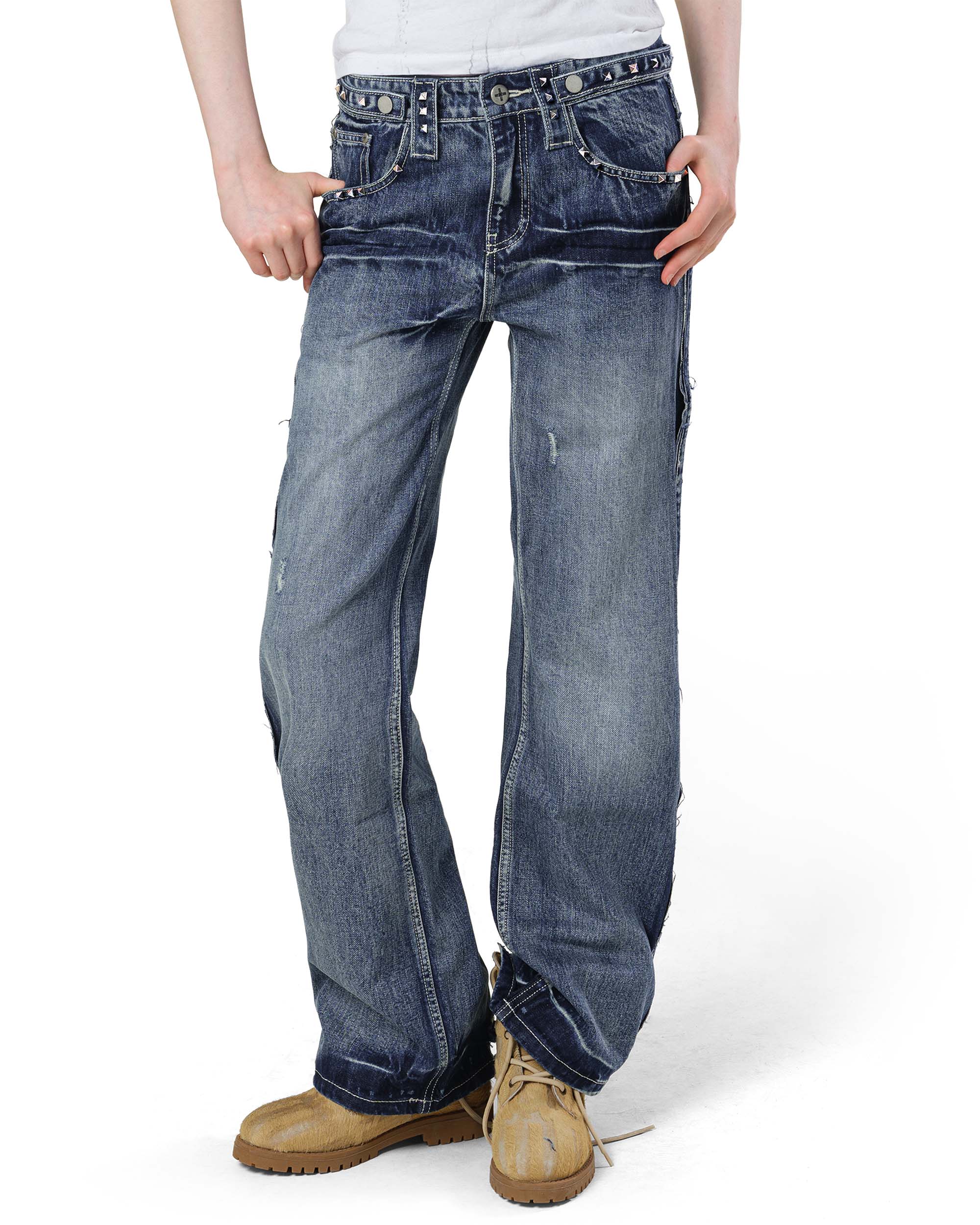 Bleached Studded Denim – Racer Worldwide