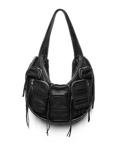 バッグ Musinsa drawfit stud hobo leather bag MUSINSA | DRAW FIT Hobo Leather Messenger Bag [BLACK]