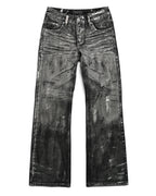 Grey Stained Bootcut Denim