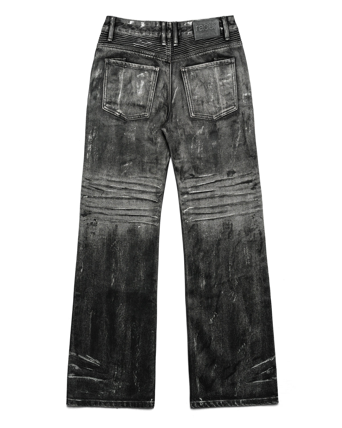 Grey Stained Bootcut Denim