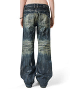 Blue Stained Bootcut Denim