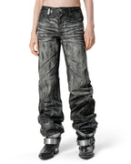 Grey Stained Bootcut Denim