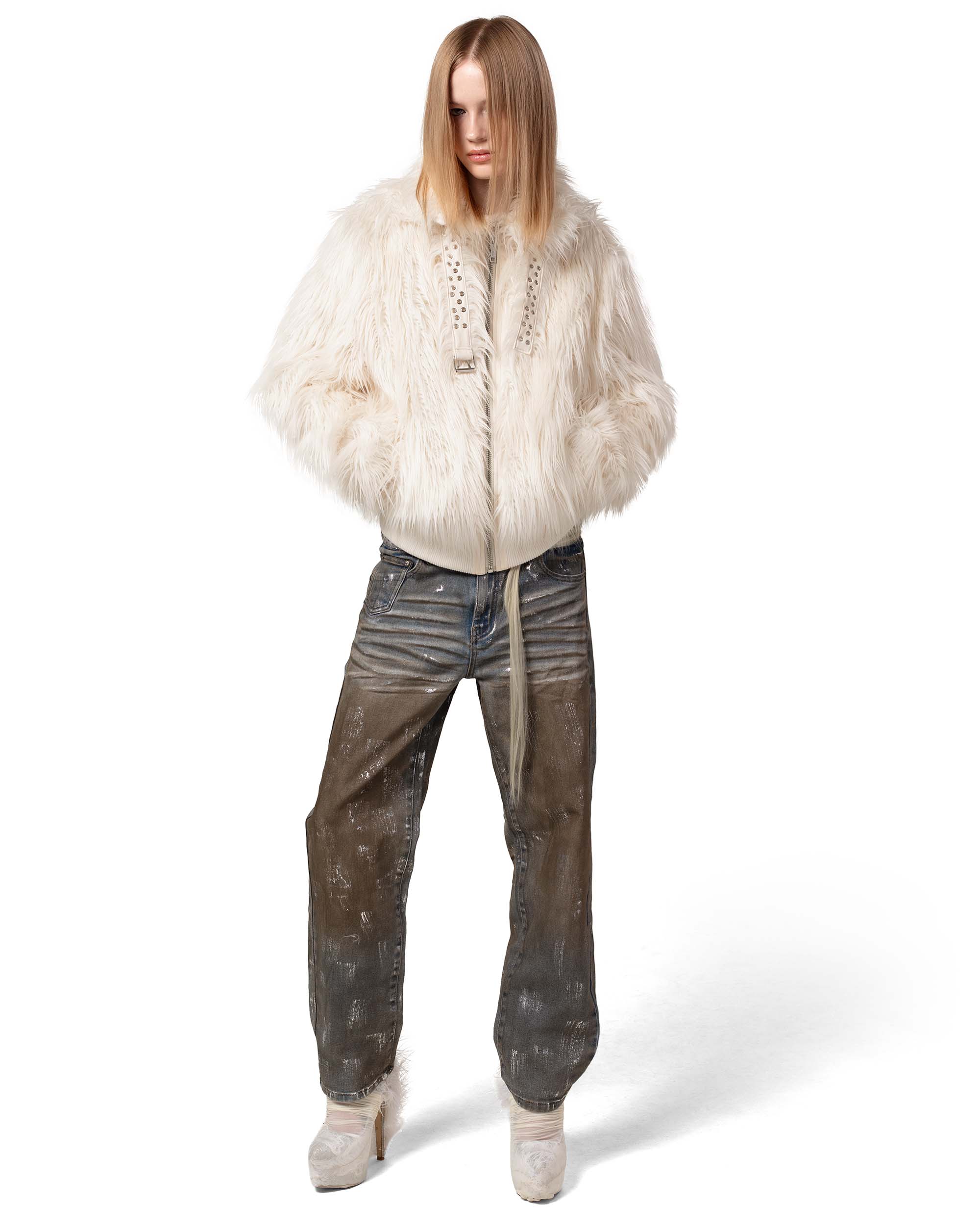 【racerworldwide】 TUNDRA WHITE FUR BOMBER Tundra White Fur Bomber – Racer Worldwide