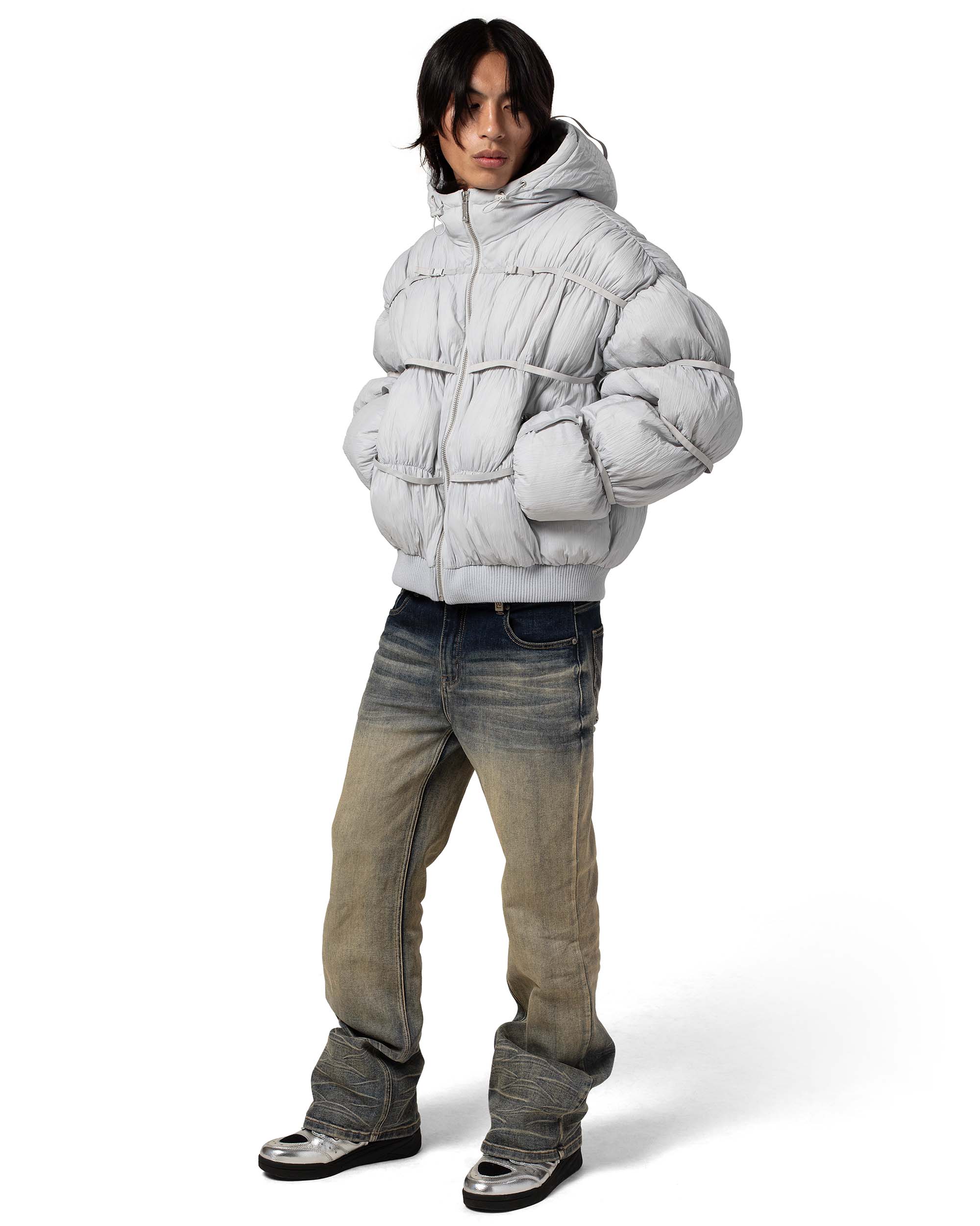Grey Puffer Jacket X – Racer Worldwide