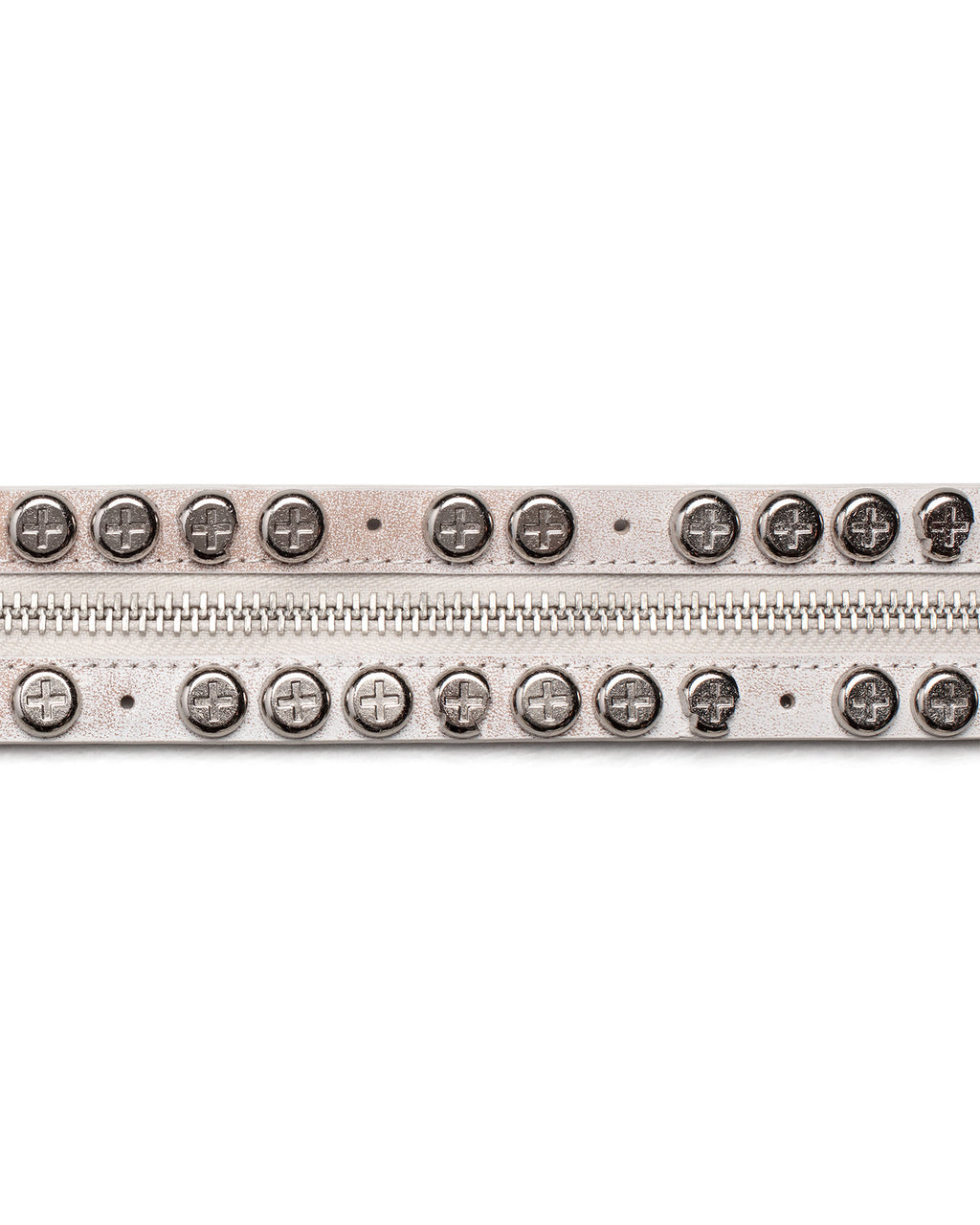 White Split Button Belt