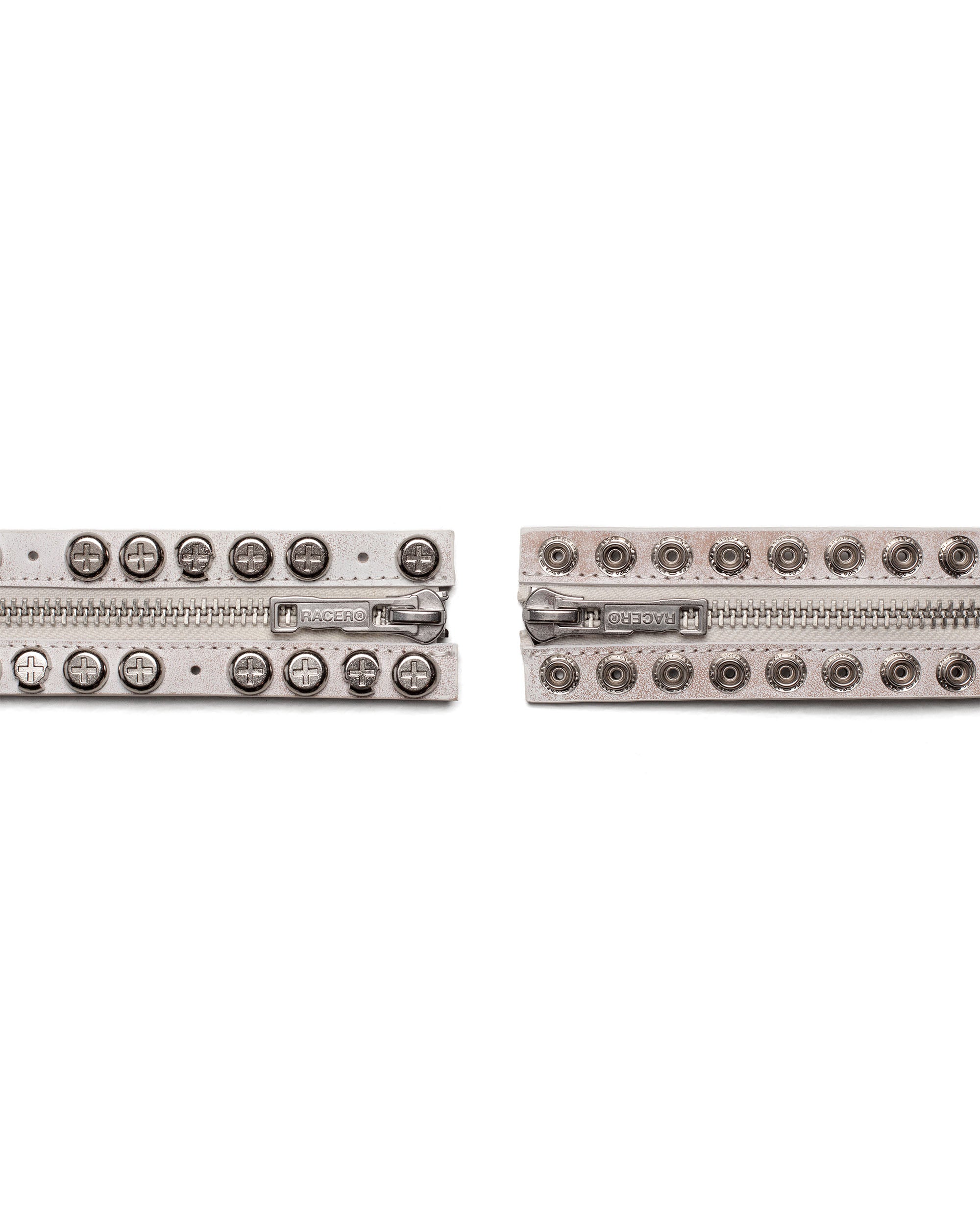 White Split Button Belt – Racer Worldwide