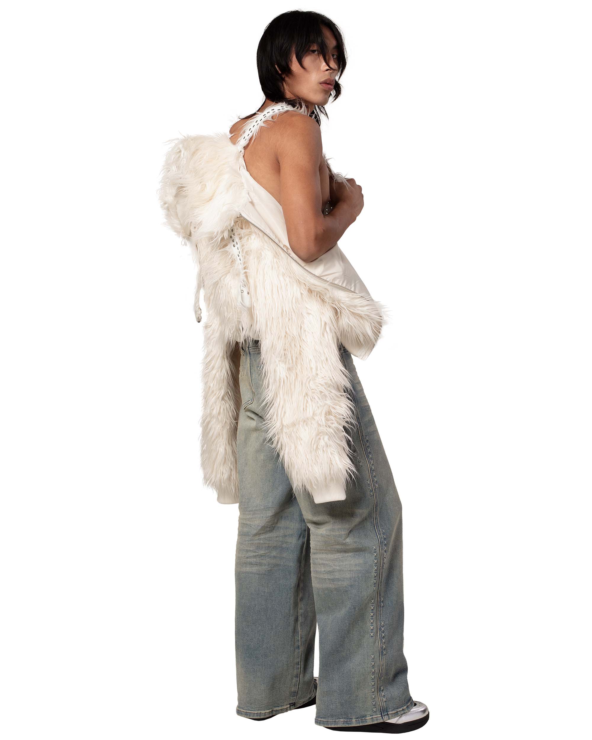 Tundra White Fur Bomber