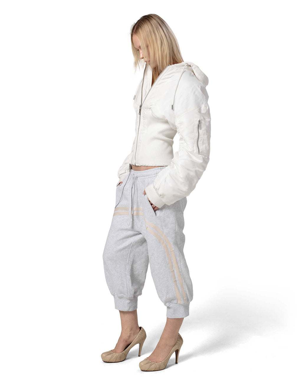 White Fitted Bomber