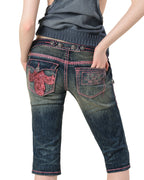 Rock Revival Pink Stitch Capri