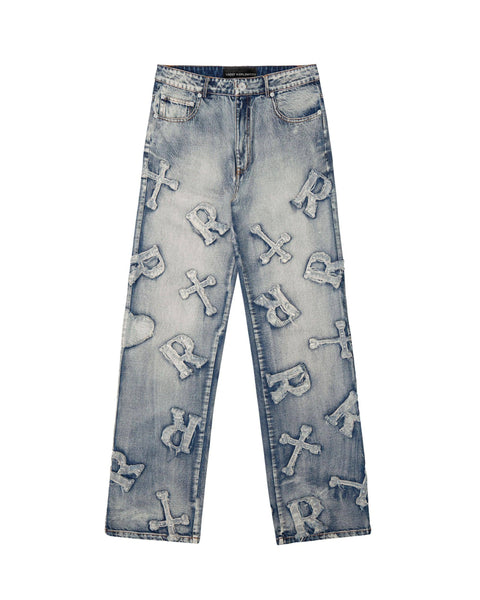 Washed Ice Patch Jeans – Racer Worldwide