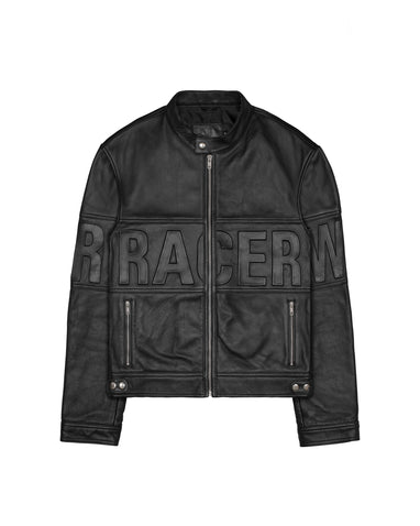 Black Embossed Leather Jacket – Racer Worldwide