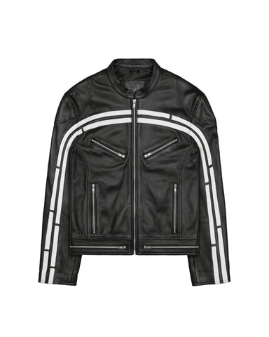 OPEN YY SSENSE Exclusive Black Leather Jacket OPEN YY