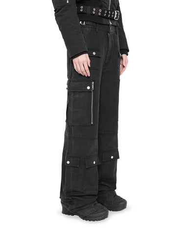 パンツ Radiant Belt cargo black denim Cargo Coated Pants – Racer Worldwide