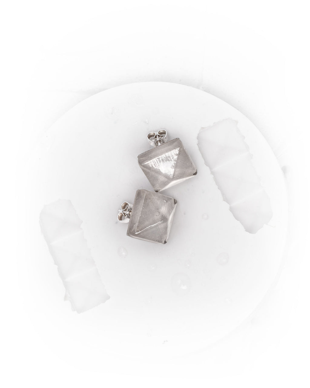 Clear Block Earrings