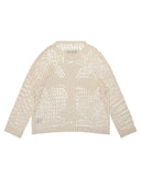 Beige Cross Net Sweater