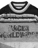 Black Distressed Knit Sweater