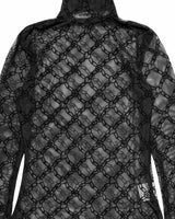 Black Monogram Mesh Top