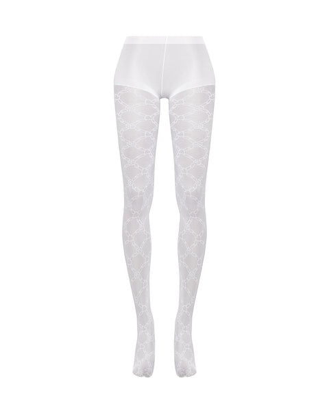 White Racer Monogram Tights