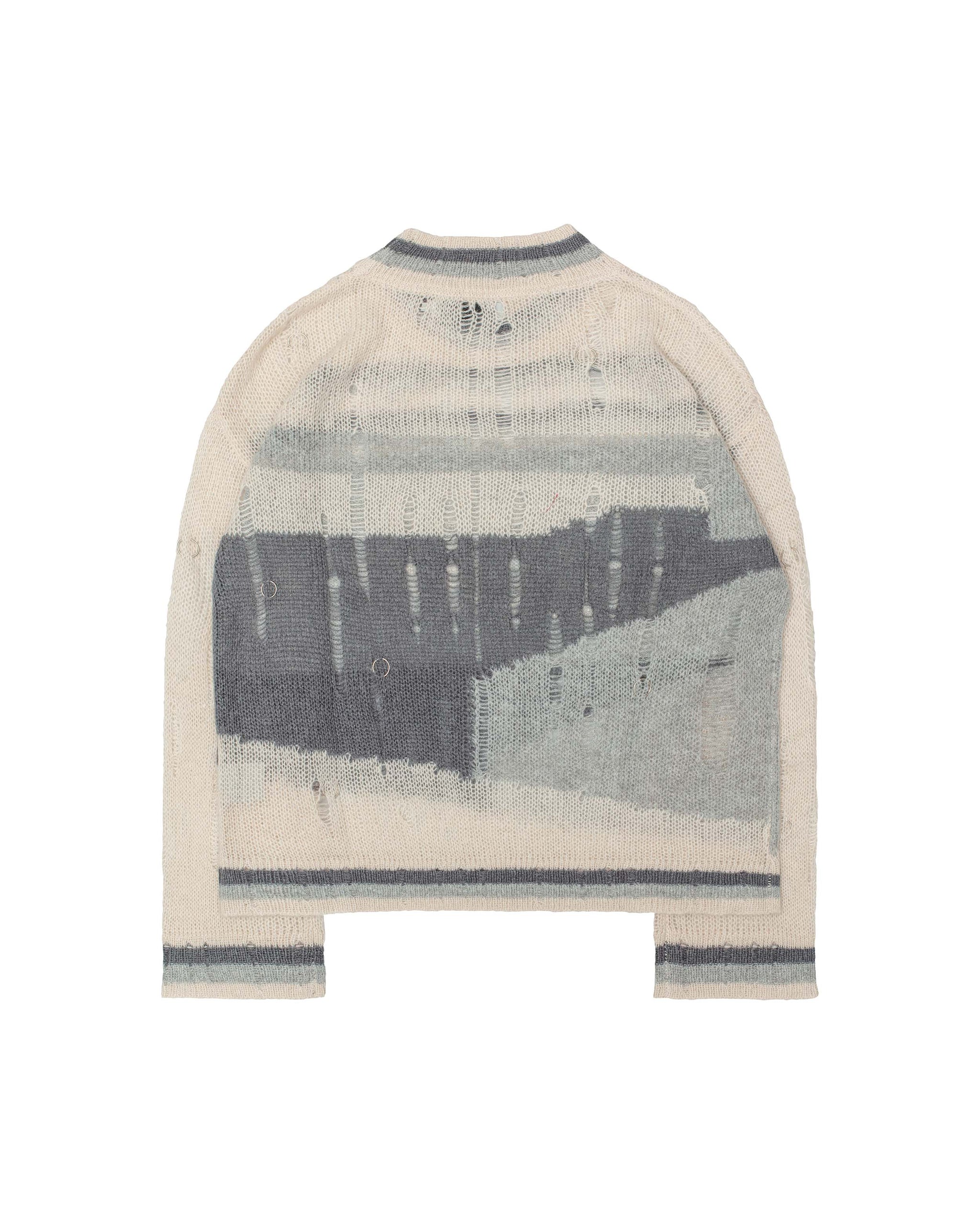 Beige Distressed Knit Sweater Racer Worldwide