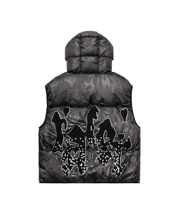 Black Camo Puffer Vest