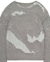 Distressed Reflective Metal Knit Sweater
