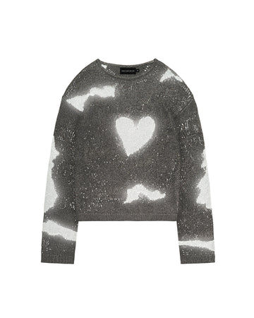 Distressed Reflective Metal Knit Sweater