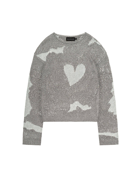 Distressed Reflective Metal Knit Sweater