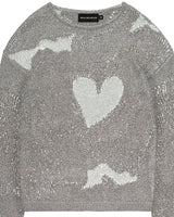 Distressed Reflective Metal Knit Sweater
