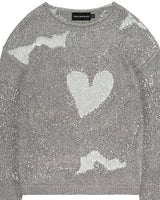 Distressed Reflective Metal Knit Sweater